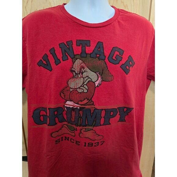 Vintage style Disney Grumpy Red T-Shirt XL - Picture 1 of 4